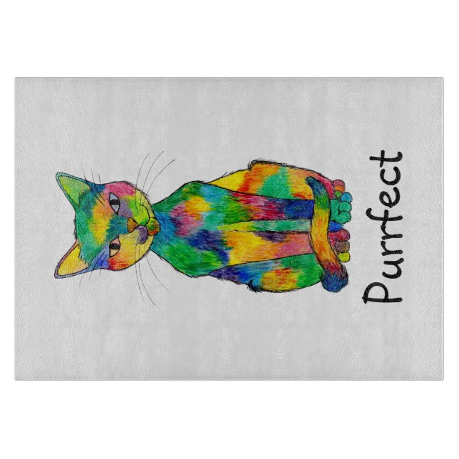 Planche À Découper Rainbow Cat Cutting Board (Devant)