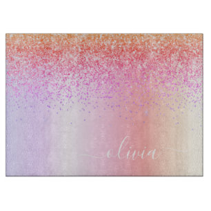 Planche À Découper Rainbow Pastel Girly Parties scintillant Metal Nom