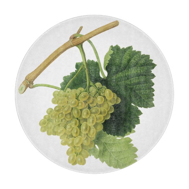 Planche À Découper Raisins de vin blanc sur la vigne, fruits alimenta (Devant)