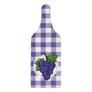 Planche À Découper Raisins sur Plaid violet blanc