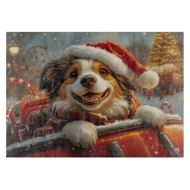Planche À Découper Rameur de Noël de Chien de Berger Anatolien (Devant)