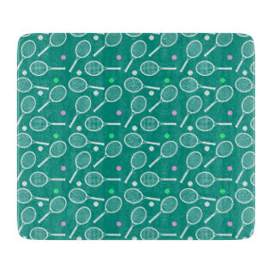 Planche À Découper Raquette de tennis et un Motif de balle vert