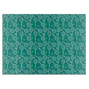 Planche À Découper Raquette de tennis et un Motif de balle vert