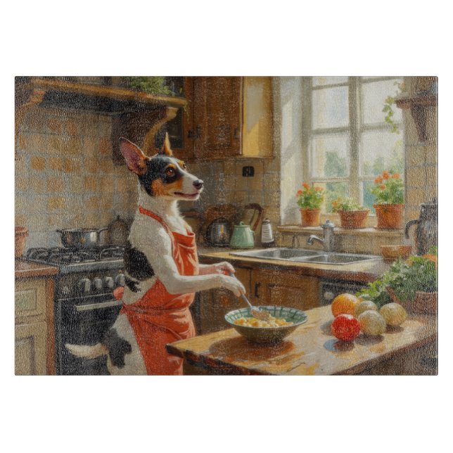 Planche À Découper Rat Terrier cuisine dans la cuisine (Devant)