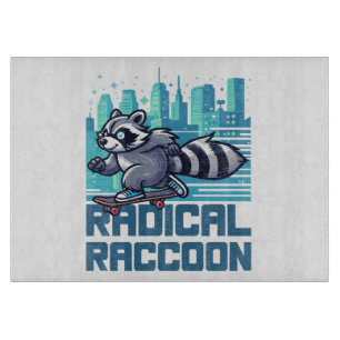 Planche À Découper Raton laveur radical skateboardeur urbain