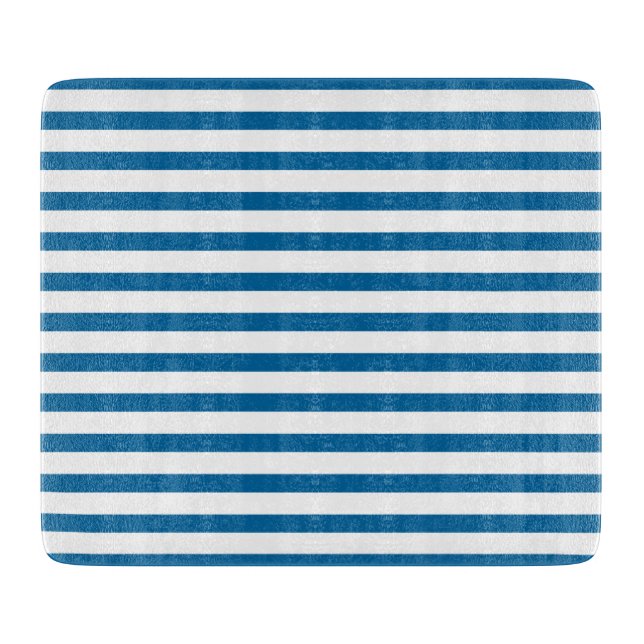 Planche À Découper Rayure horizontale bleue et blanche (Devant)
