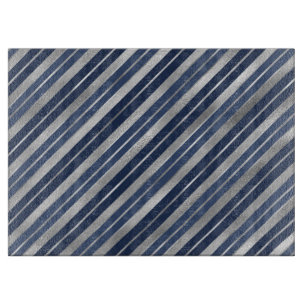 Planche À Découper Rayures de Noël en papier d'aluminium bleu et arge