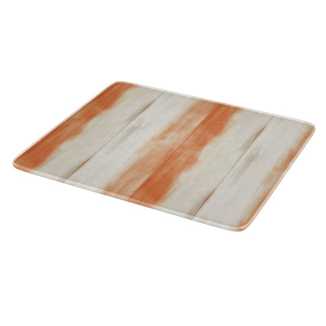 Planche À Découper Rayures Orange Pêche Crème   (Coin)