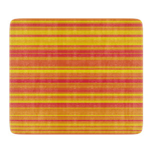 Planche À Découper Rayures Orange Rouge Jaune