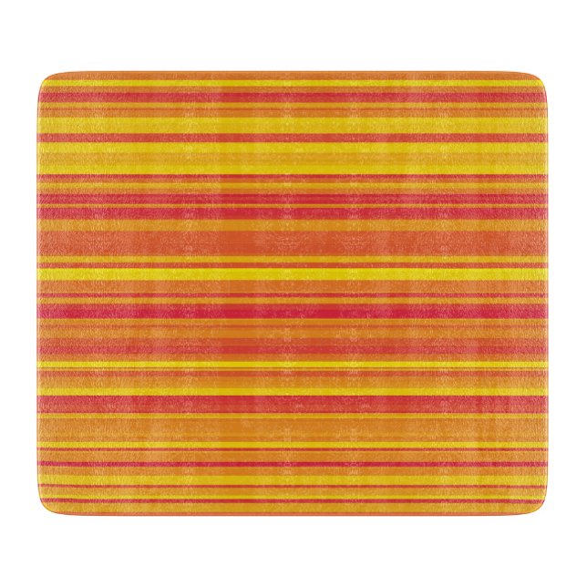 Planche À Découper Rayures Orange Rouge Jaune (Devant)