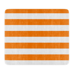Planche À Découper Rayures orange sécurité et blanc