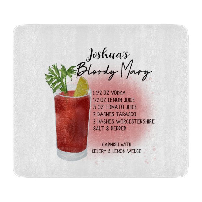 Planche À Découper Recette Cocktail Bloody Mary personnalisée (Devant)