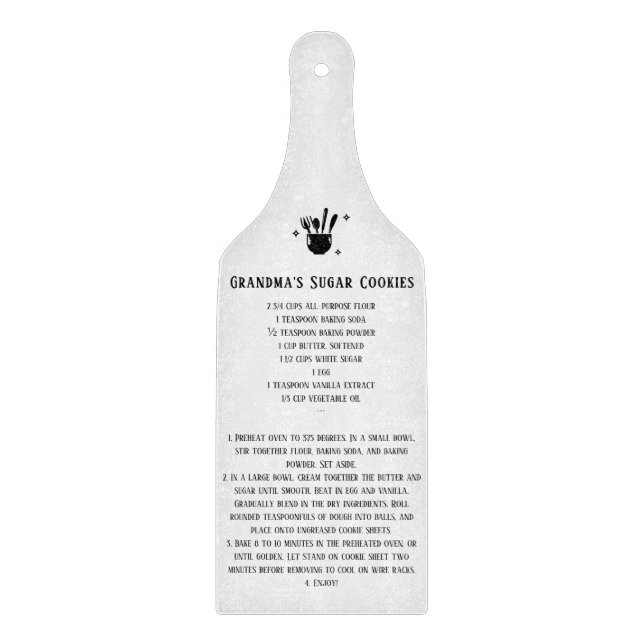 Planche À Découper Recette de la famille préférée (Devant)