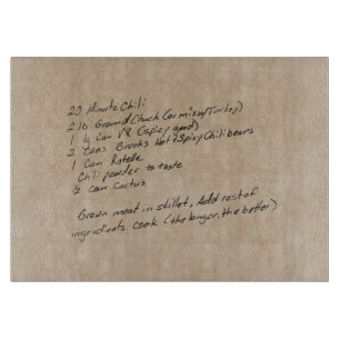 Planche À Découper Recette écrite à la main - photo personnalisée
