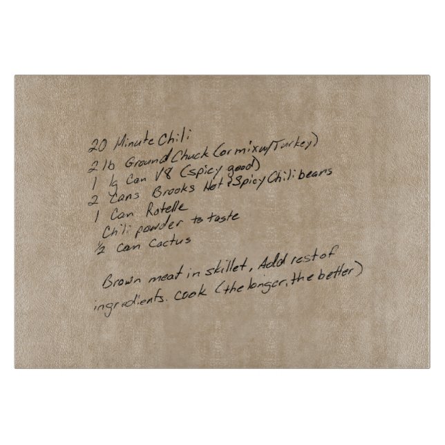 Planche À Découper Recette écrite à la main - photo personnalisée (Devant)