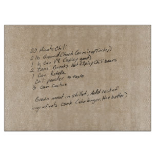 Planche À Découper Recette écrite à la main - photo personnalisée