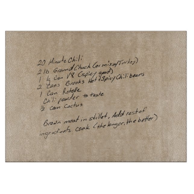 Planche À Découper Recette écrite à la main - photo personnalisée (Devant)