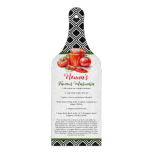 Planche À Découper Recette personnalisée noire noire rouge verte