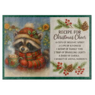 Planche À Découper Recette pour Noël Cheer avec un Raccoon d'hiver