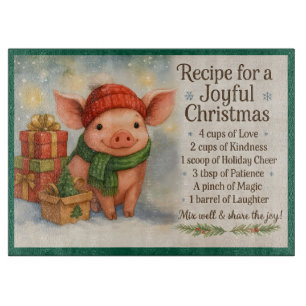 Planche À Découper Recette pour un Noël joyeux - Joli Piglet d'hiver