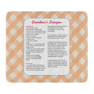 Planche À Découper Recette préférée de famille rétro - lasagne