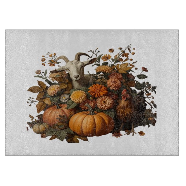 Planche À Découper Récolte d'automne rustique (Devant)