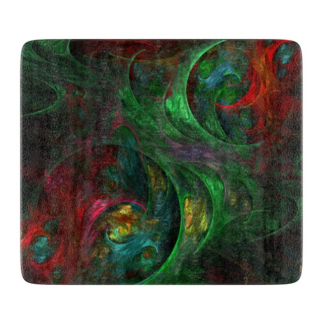 Planche À Découper Rectangle d'art Abstrait vert Genesis (Devant)