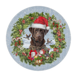 Planche À Découper Récupérateur de chocolat Labrador, couronne de Noë