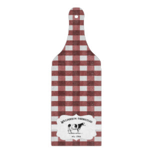 Planche À Découper Red Buffalo Plaid Farm Cow Cutting Board