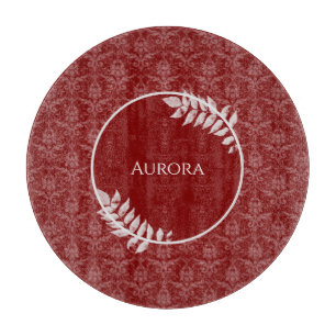 Planche À Découper Red Elegant Damask Personnalisé Cutboard