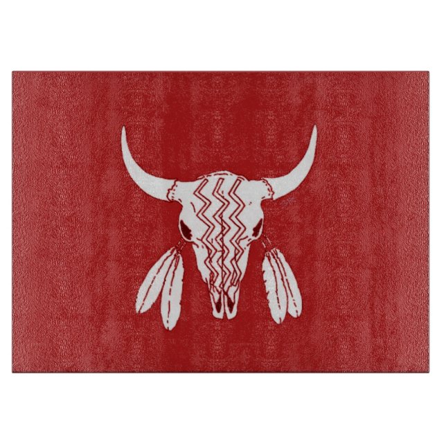 Planche À Découper Red Ghost Dance Buffalo plaque de coupe en verre (Devant)