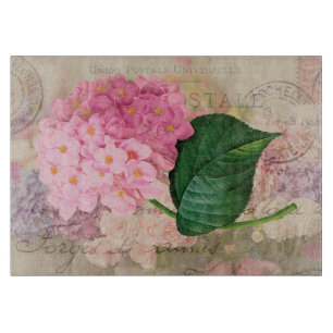 Planche À Découper Redoute Pink Hydrangea Flowers Glass Cutboard