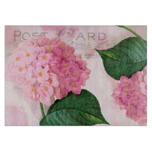 Planche À Découper Redoute Pink Hydrangea Flowers Glass Cutboard