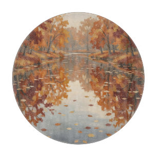 Planche À Découper Reflet de rivière automnale Orangers Tombe