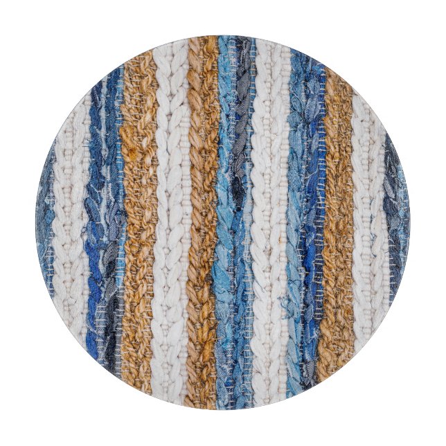 Planche À Découper Rein patchwork : jean recyclé tapis. (Devant)