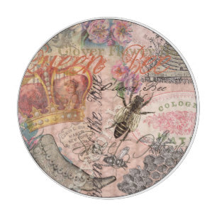 Planche À Découper Reine Abeille Vintage Beau Collage