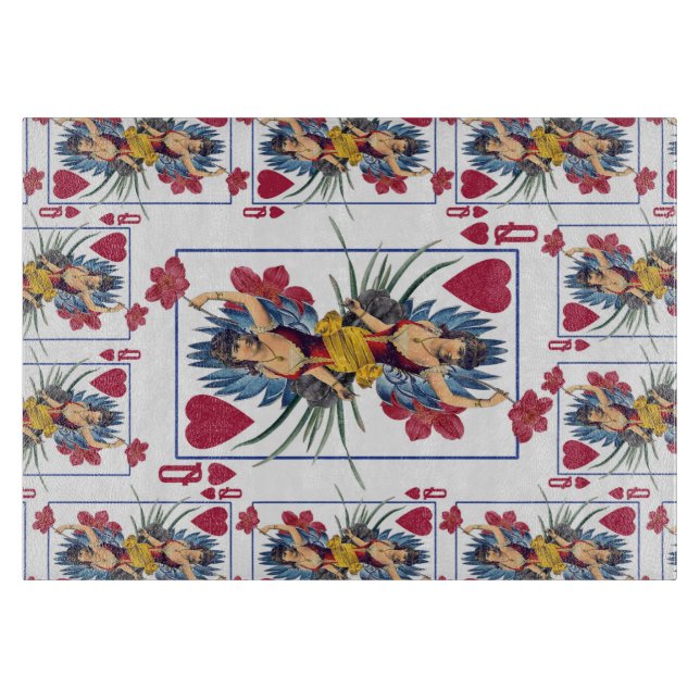 Planche À Découper Reine des cœurs et des fleurs (Devant)