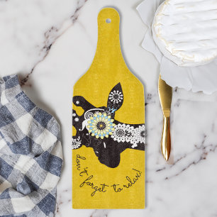 Planche À Découper Relax - Girafe drôle funky jaune