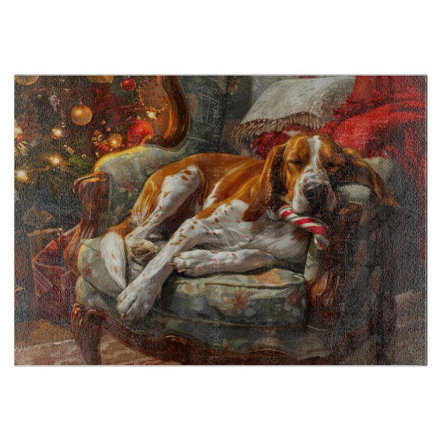 Planche À Découper Renard américain Chien de chasse Noël Fête (Devant)