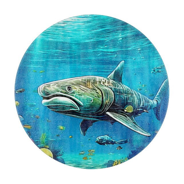 Planche À Découper Requin Prédateur Océanique Art (Devant)