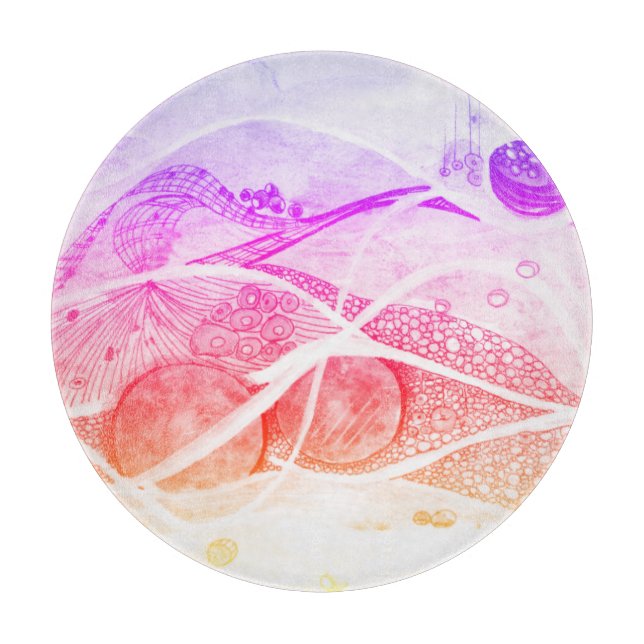 Planche À Découper Résumé moderne Planètes noires et roses Espace (Devant)