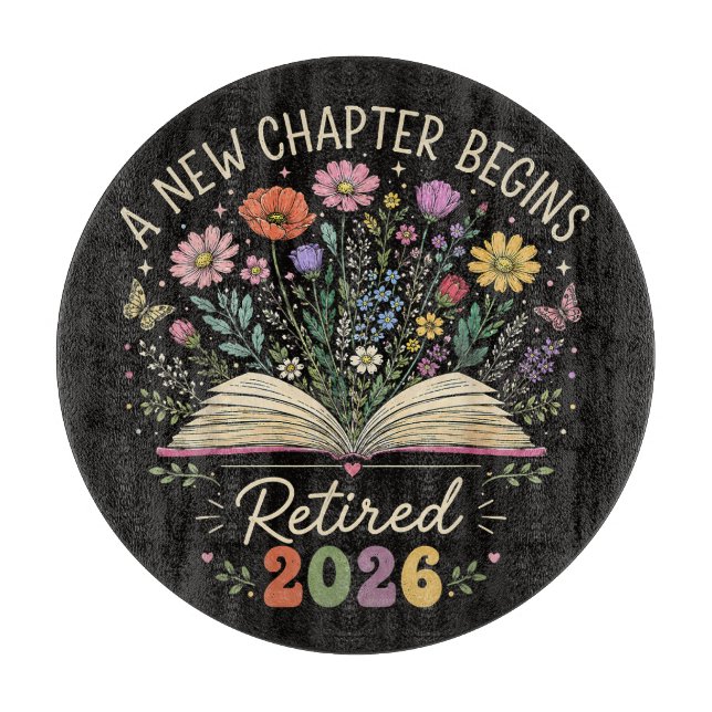 Planche À Découper retraité 2026 un nouveau chapitre commence retrait (Devant)