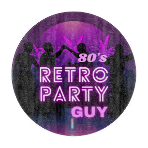 Planche À Découper Retro 80 s Disco Dance Party Neon Purple Funky