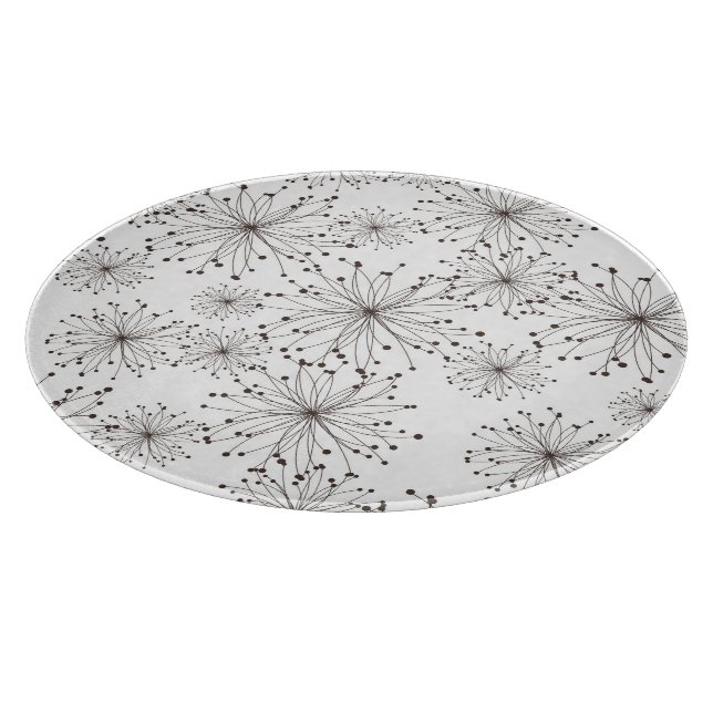 Planche À Découper Rétro arrière - plan floral (Coin)