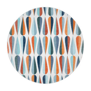 Planche À Découper Rétro du milieu du siècle, goutte forme motif.