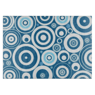 Planche À Découper Rétro motif blanc bleu moderne génial de cercles