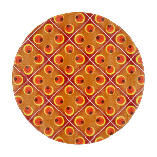 Planche À Découper Retro orange années 1970, texte personnalisé