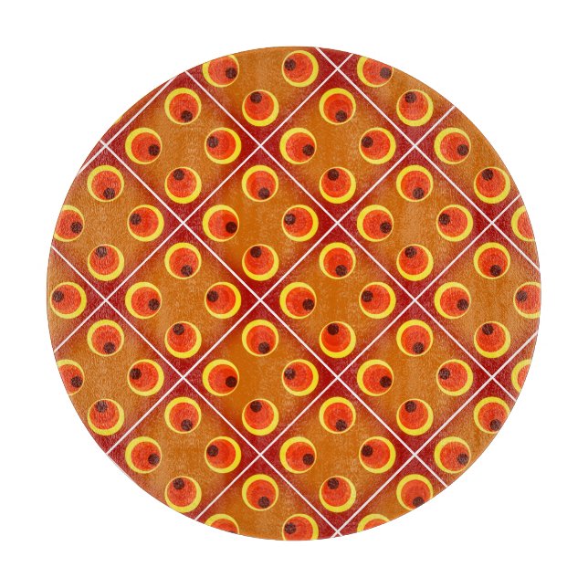 Planche À Découper Retro orange années 1970, texte personnalisé (Devant)