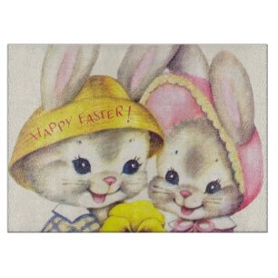 Planche À Découper Rétros lapins de Pâques vintages mignons