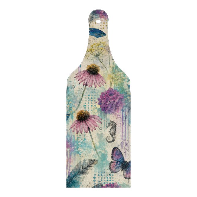 Planche À Découper Rêve Aquatique Floral Vibrant (Devant)
